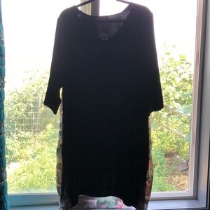 Johnny Was  black velvet and 100% silk dress